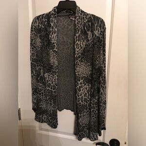 Grey leopard sweater cardigan M